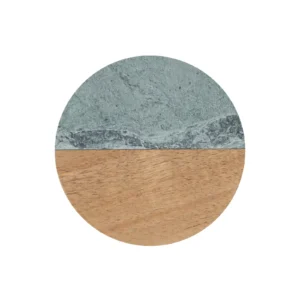 Premium Round Marble & Wood Spliced Coasters